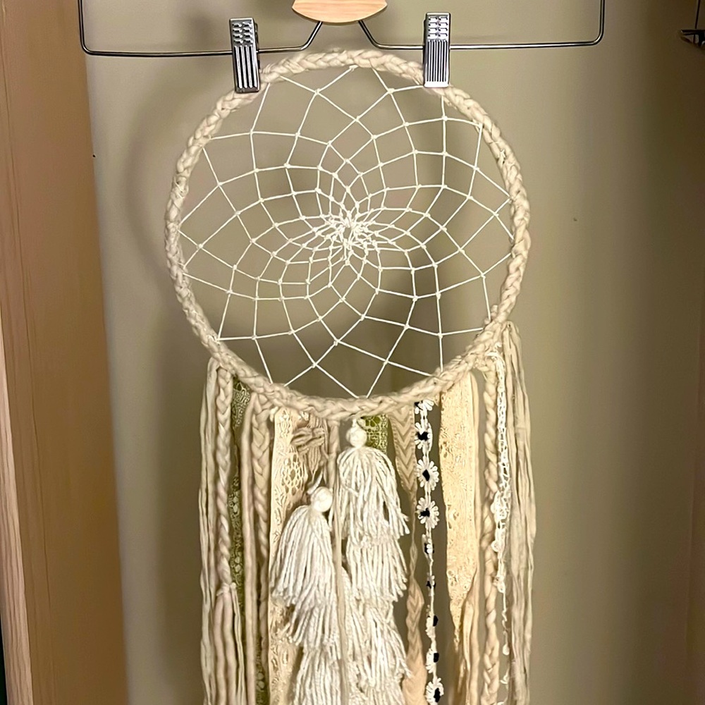 Beautiful dream catcher with handwoven braids
